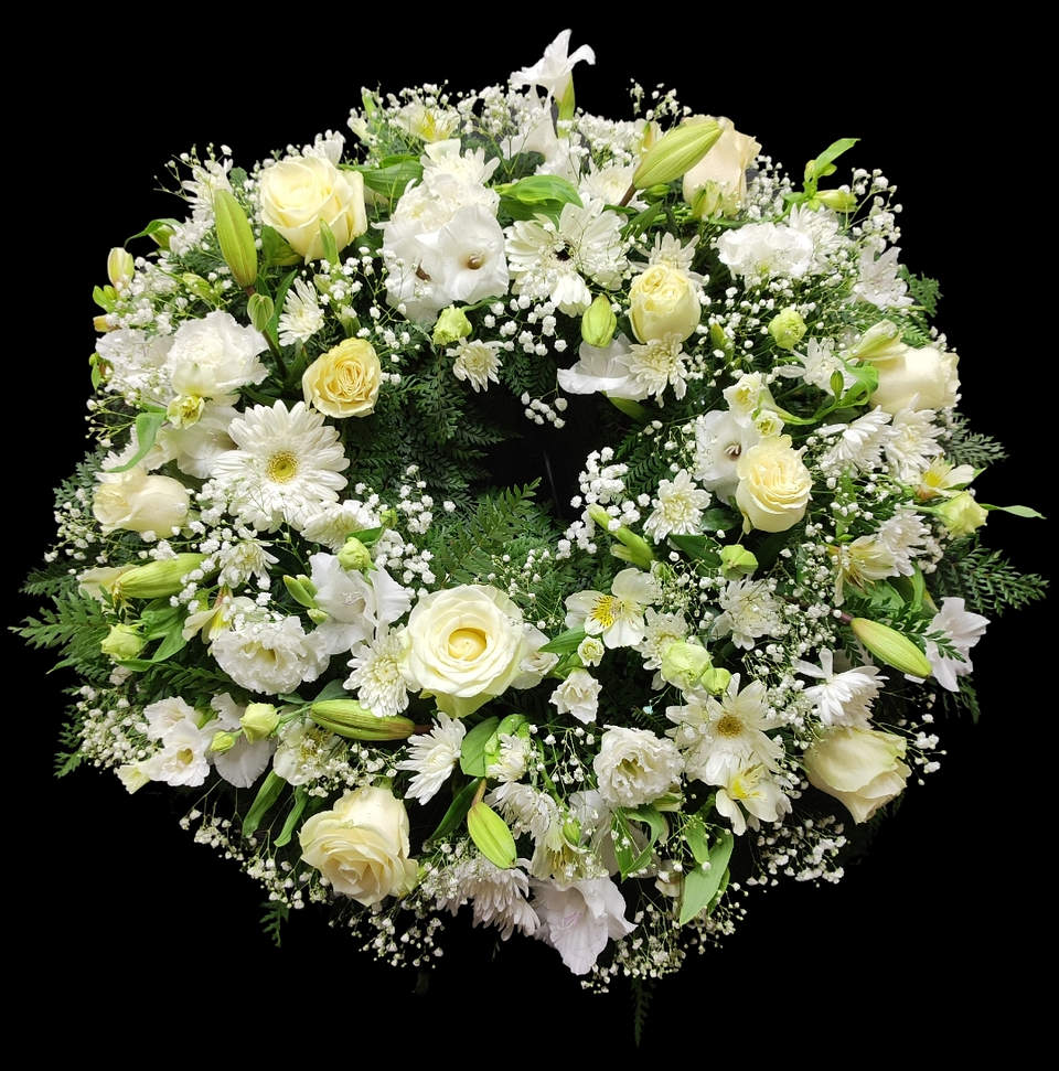 Corona blanca de condolencias  1