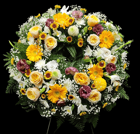 Corona de condolencias otoñal