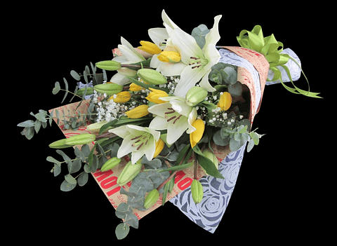 Ramo de tulipanes y liliums