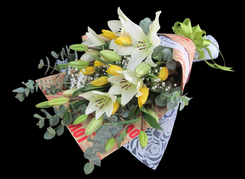 Ramo de tulipanes y liliums 1