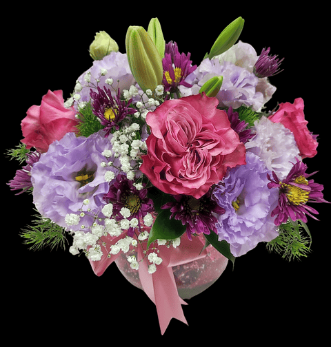 Pecera mini de rosas