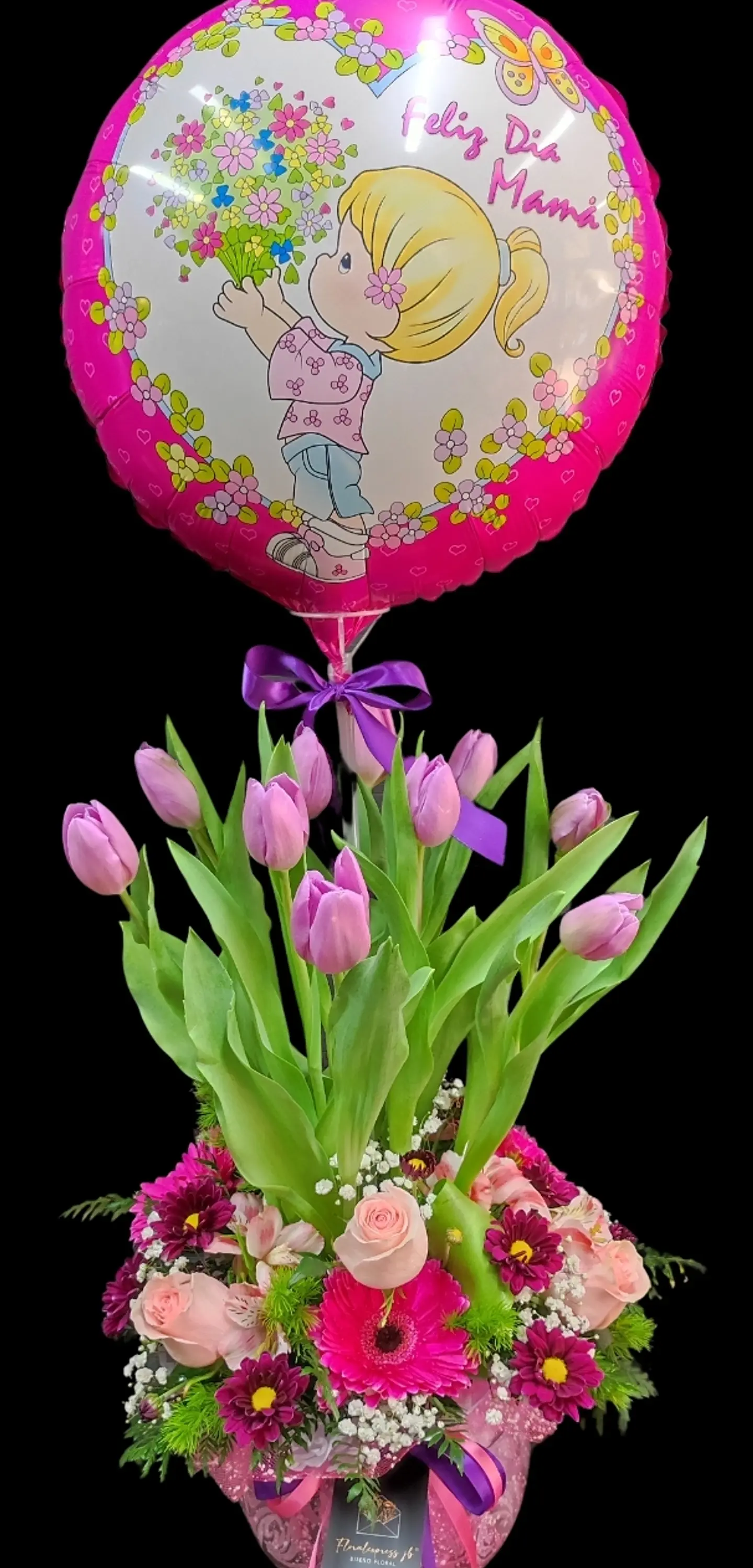 Pecera de tulipanes Feliz día Mamá  1