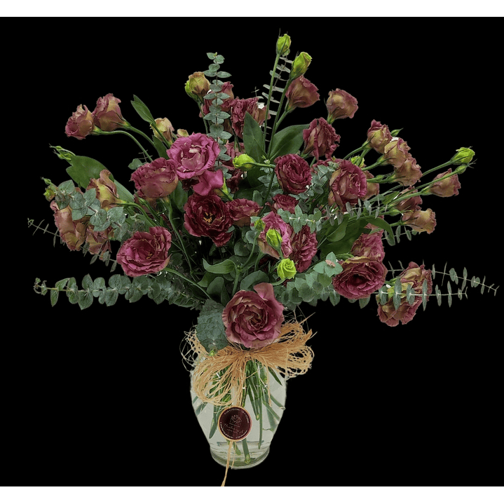 Florero de lisianthus Burdeos  1