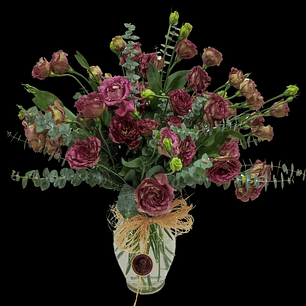 Florero de lisianthus Burdeos 