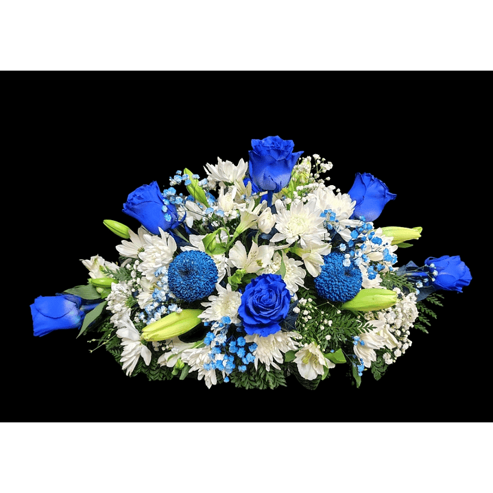 Cojín mediano de condolencias azul y blanco 1