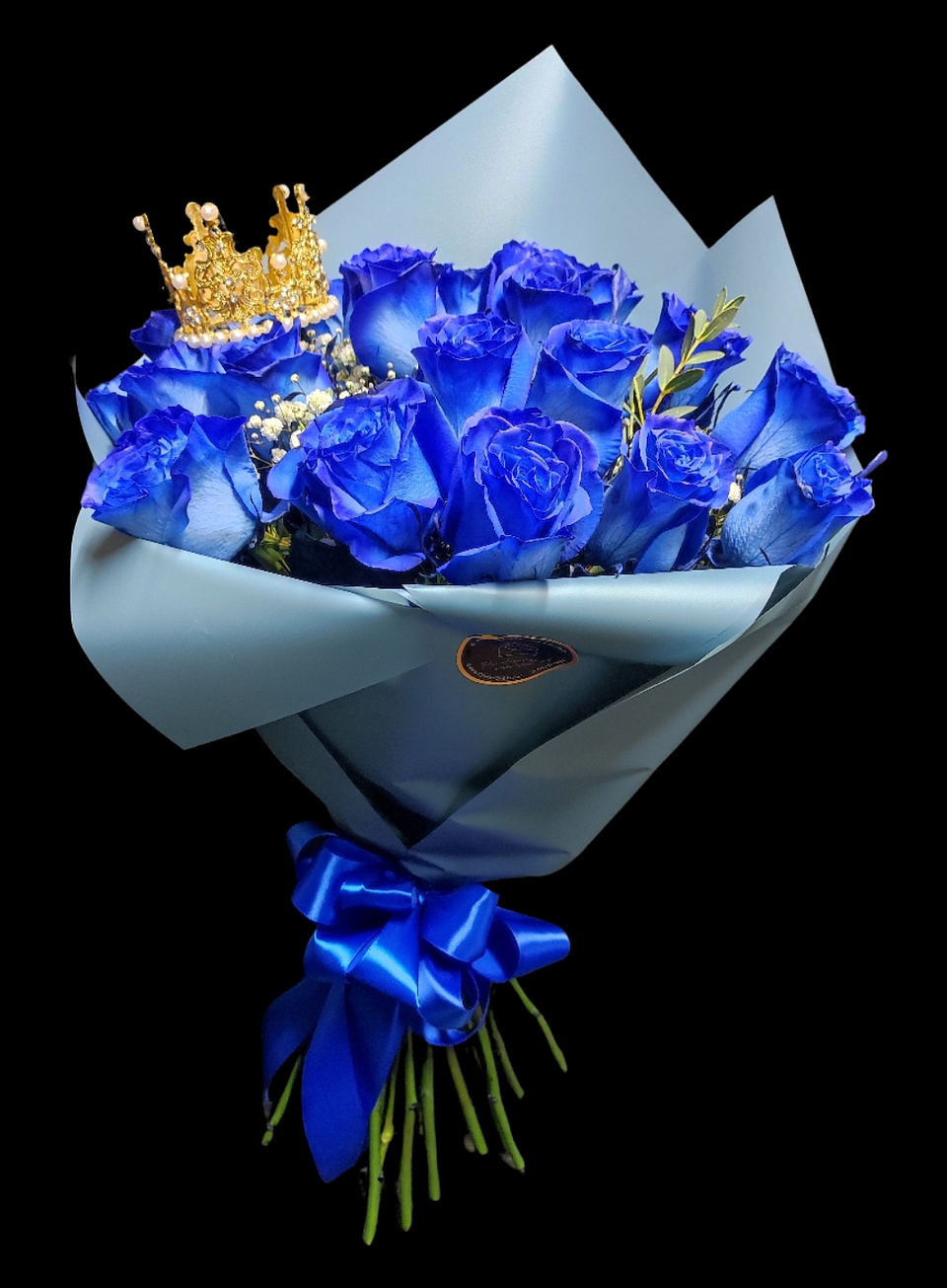 Eres una reina! Ramo 24 rosas azules 1