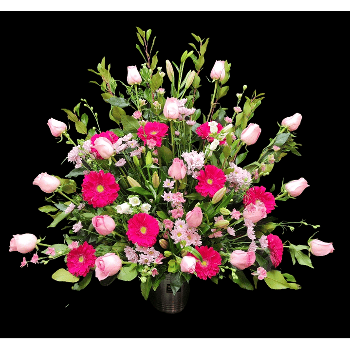 Gran arrimo de rosas y gerberas  1