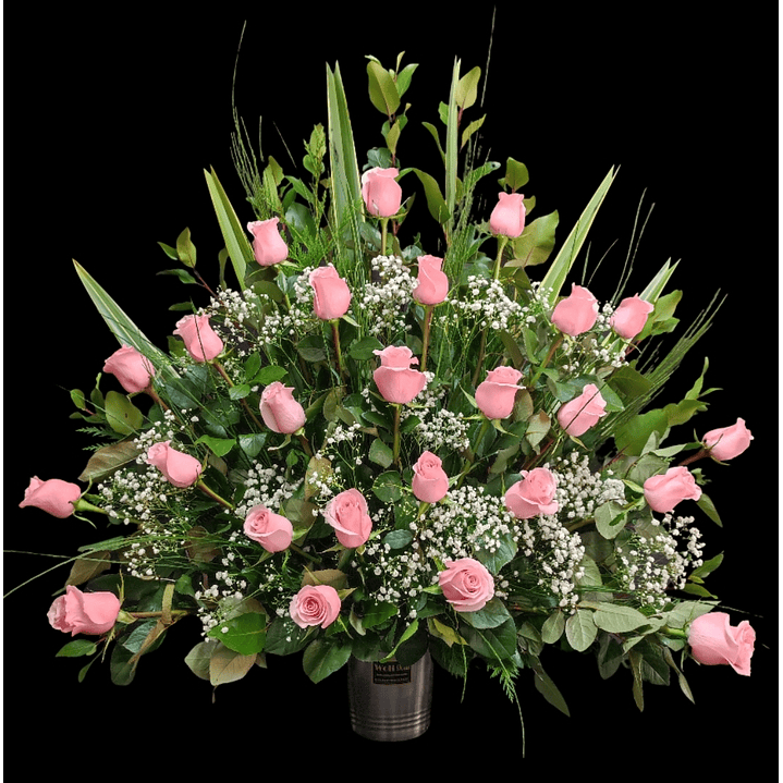 Gran arrimo de rosas rosadas  1