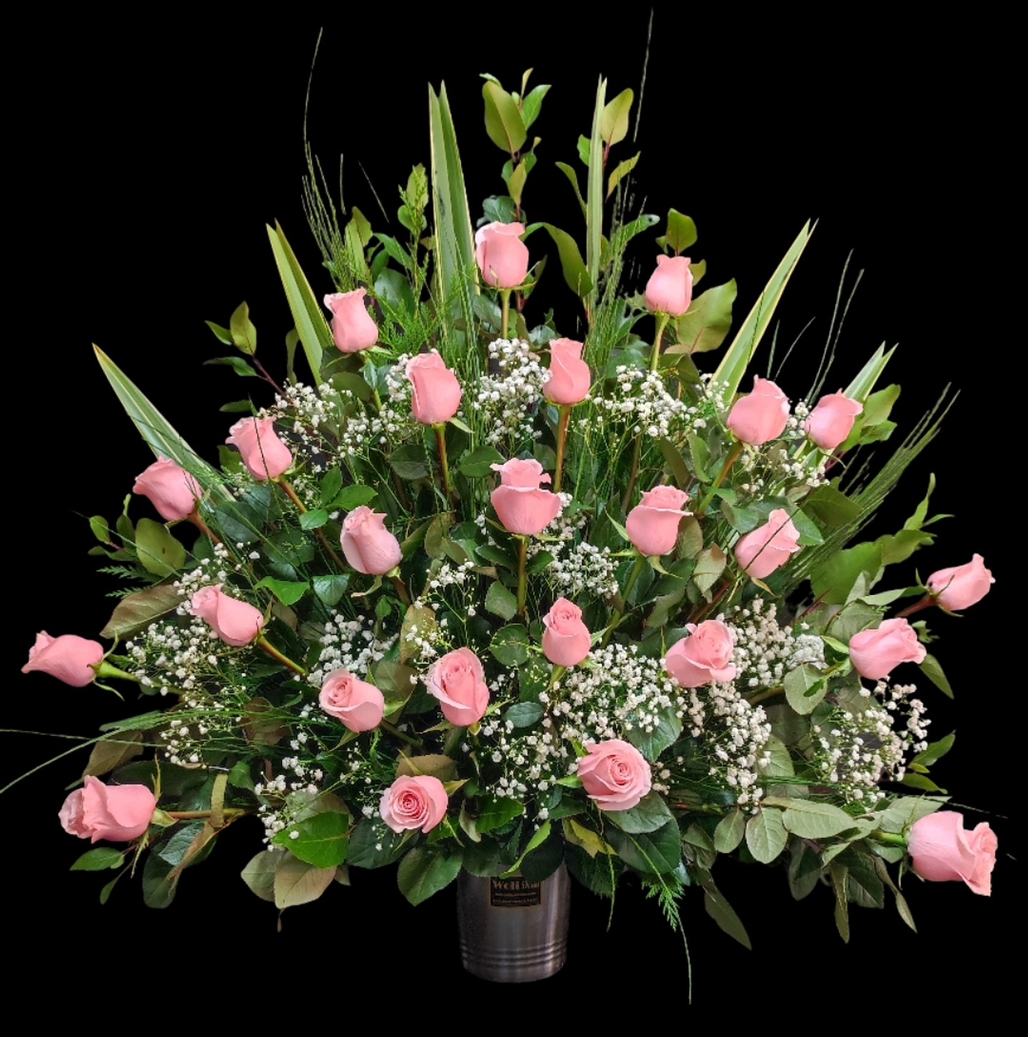 Gran arrimo de rosas rosadas  1