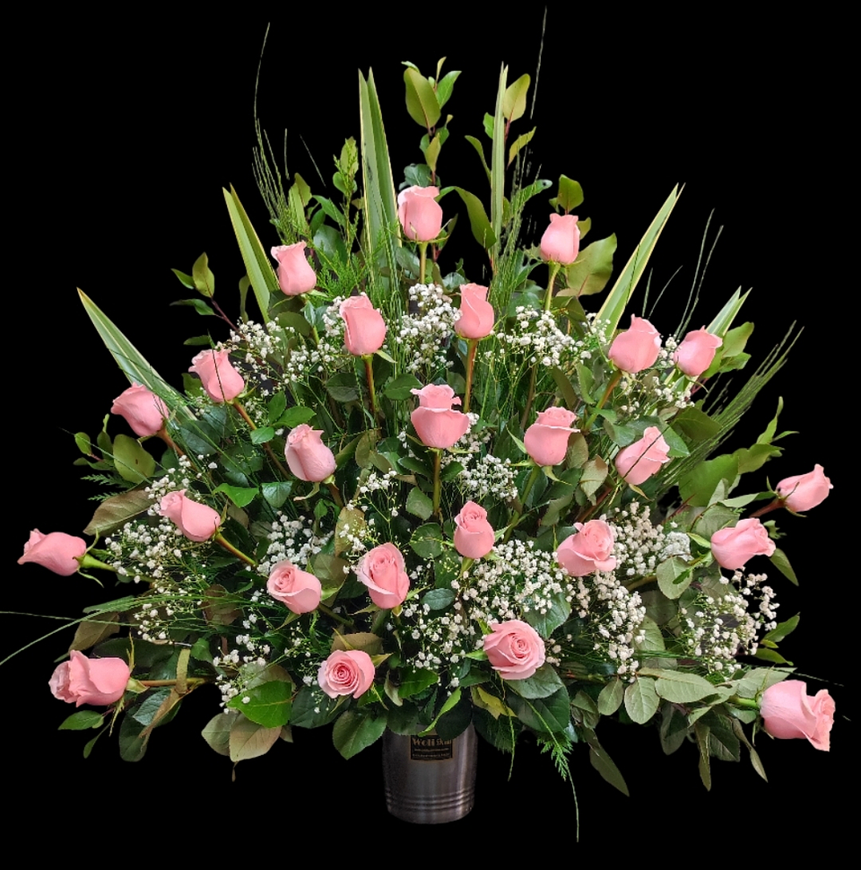 Gran arrimo de rosas rosadas  1