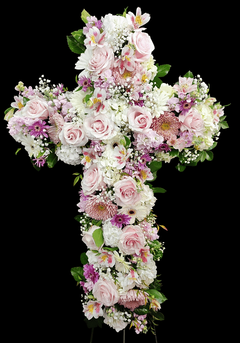 Cruz de flores mixtas deluxe