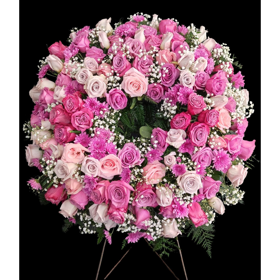 Corona pastel deluxe de 120 rosas  1