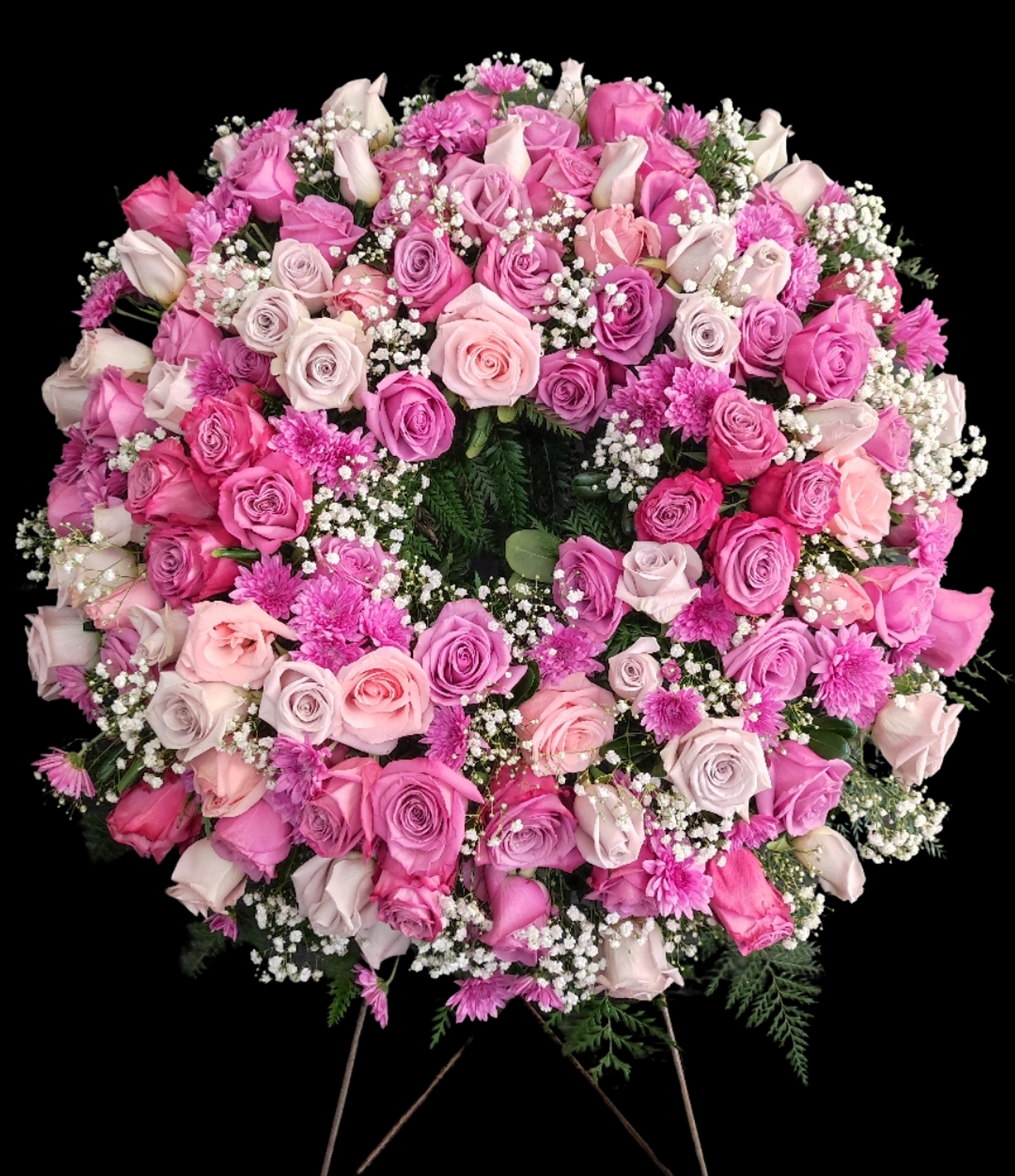 Corona pastel deluxe de 120 rosas  1