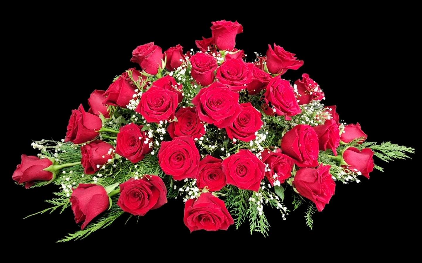 Cubre urnas de 50 rosas rojas  1