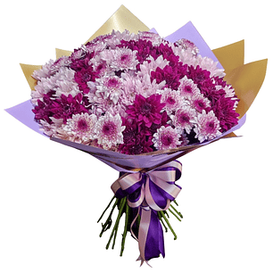  Bouquet crisantemos pink
