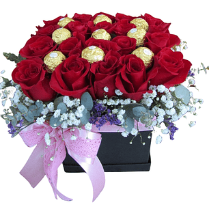 Box de rosas y bombones 