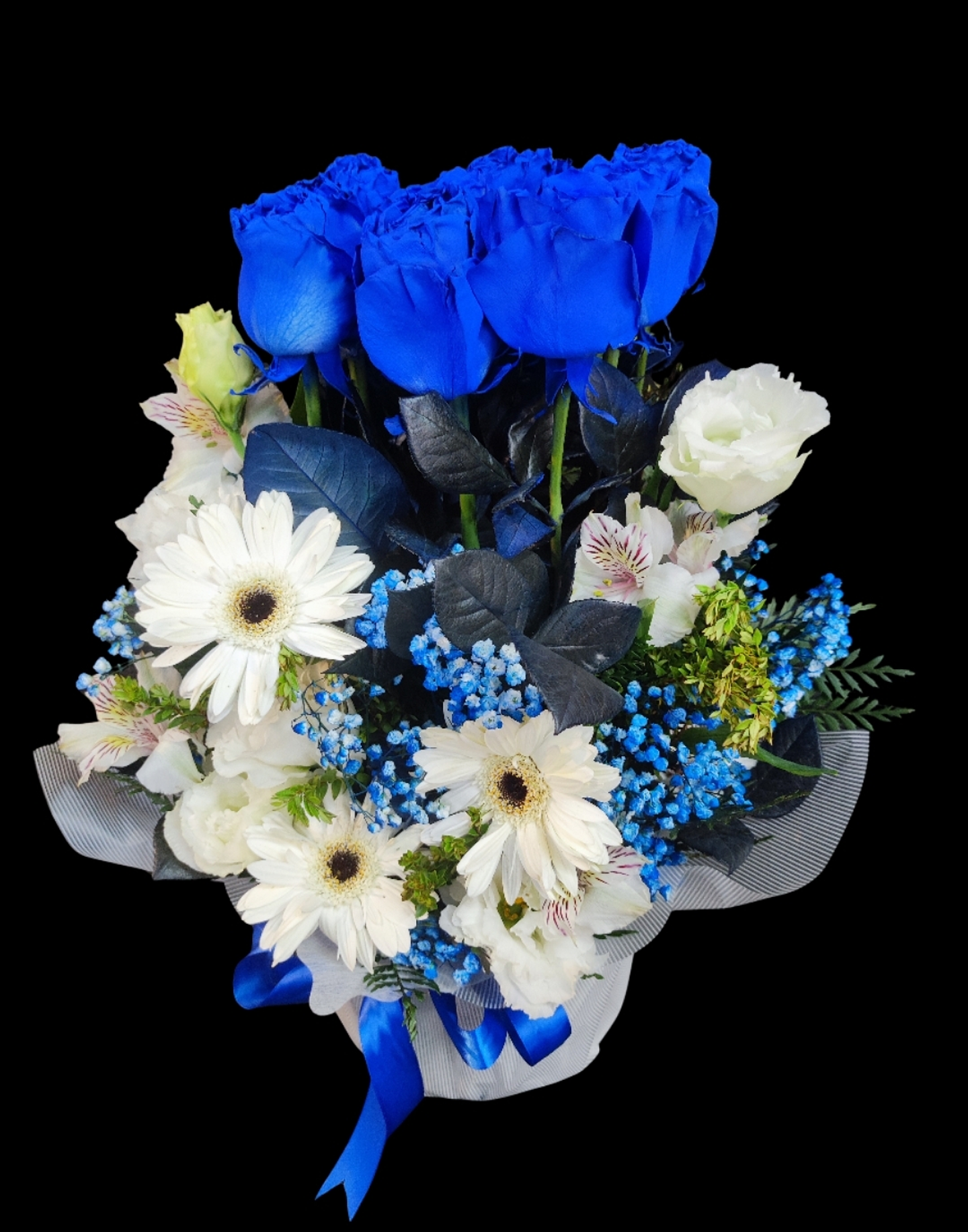 Maceta de rosas azules  1