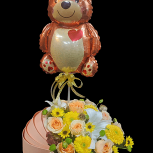 Cunita de nacimiento y globo metálico 