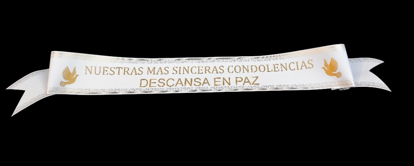 Cinta personalizada de condolencias  1