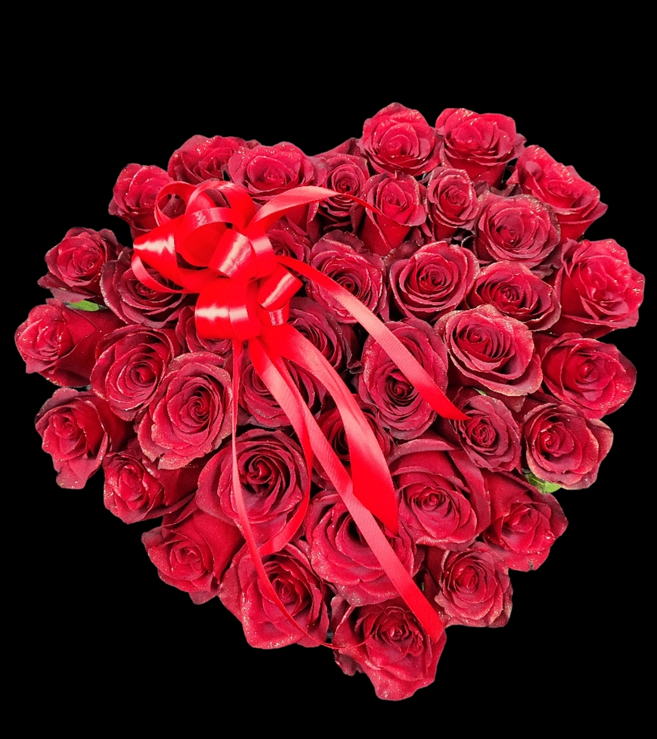 Corazón de rosas en base  1