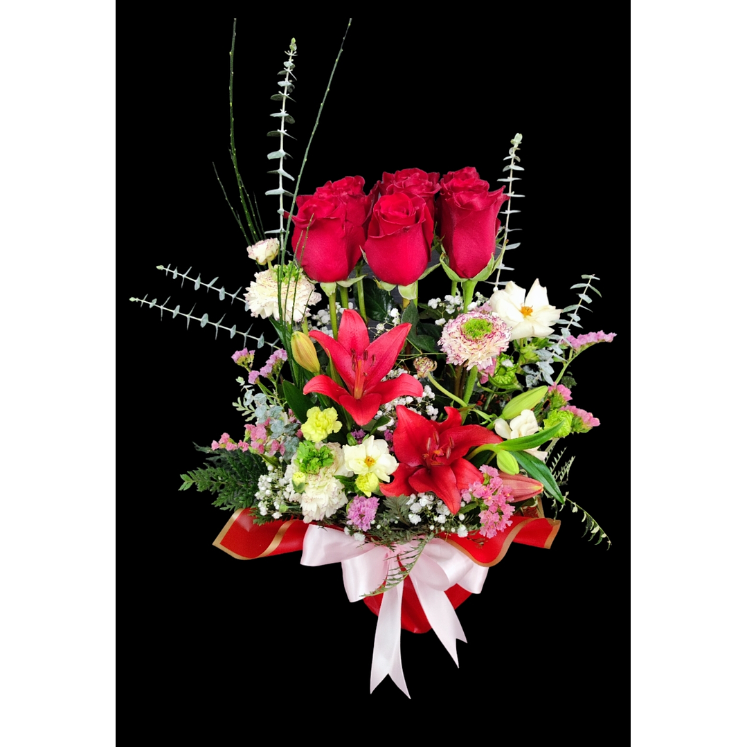 Maceta de 9 rosas rojas 1