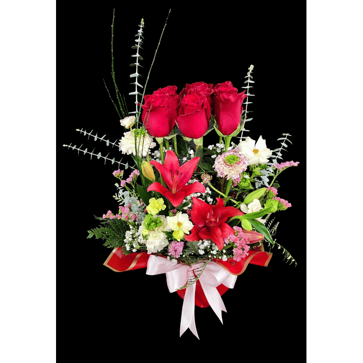 Maceta de 9 rosas rojas 1