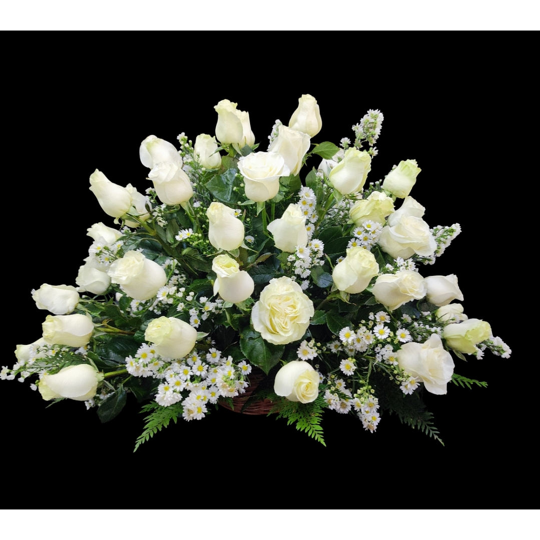 Cesta de 75 rosas blancas  1