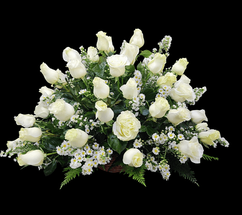 Cesta de 75 rosas blancas 