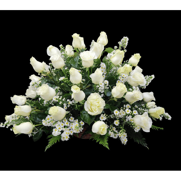 Cesta de 75 rosas blancas  1