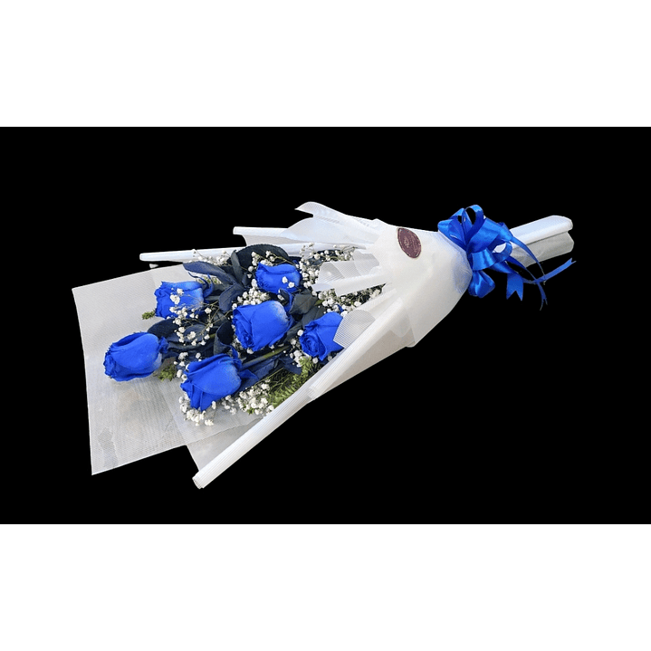 Ramo de 6 rosas azules 1
