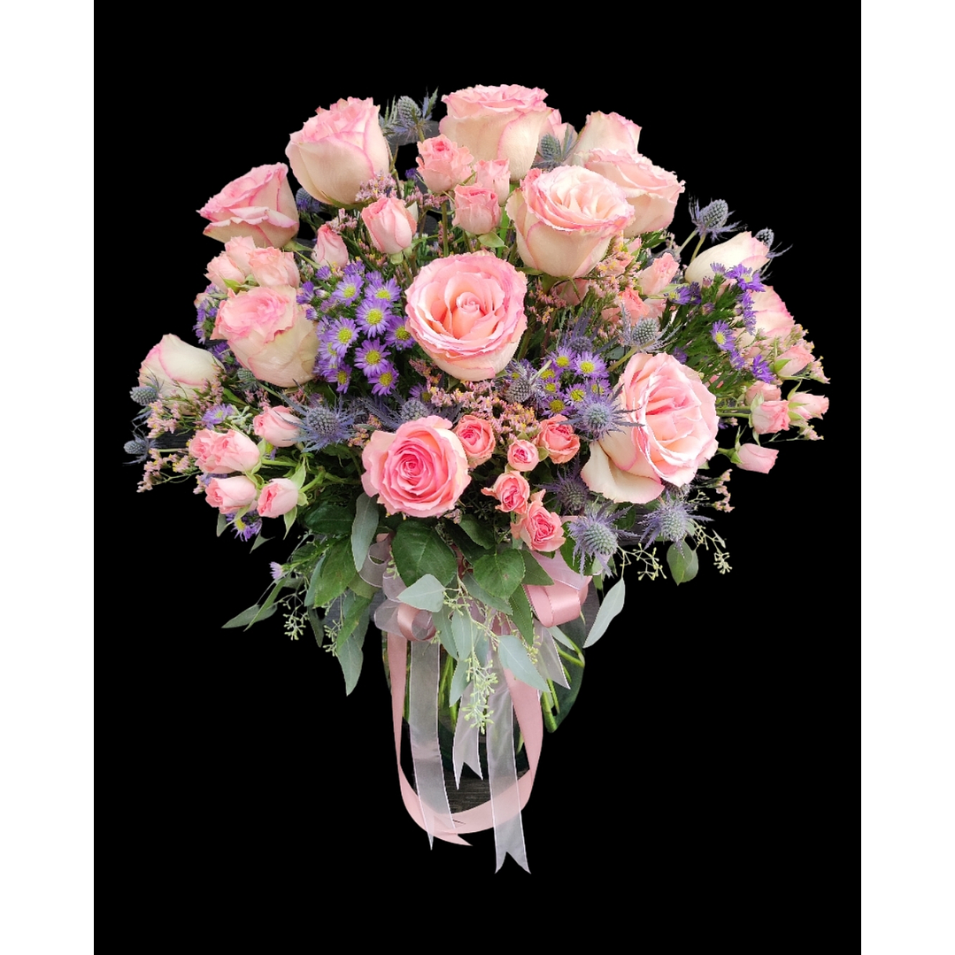 Florero Glam pink roses 1