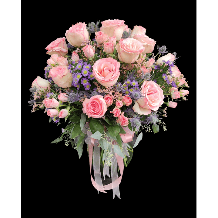 Florero Glam pink roses 1