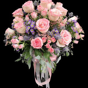 Florero Glam pink roses