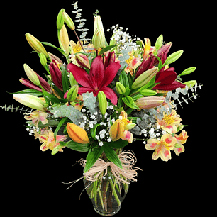 Florero mix liliums y alstroemerias 