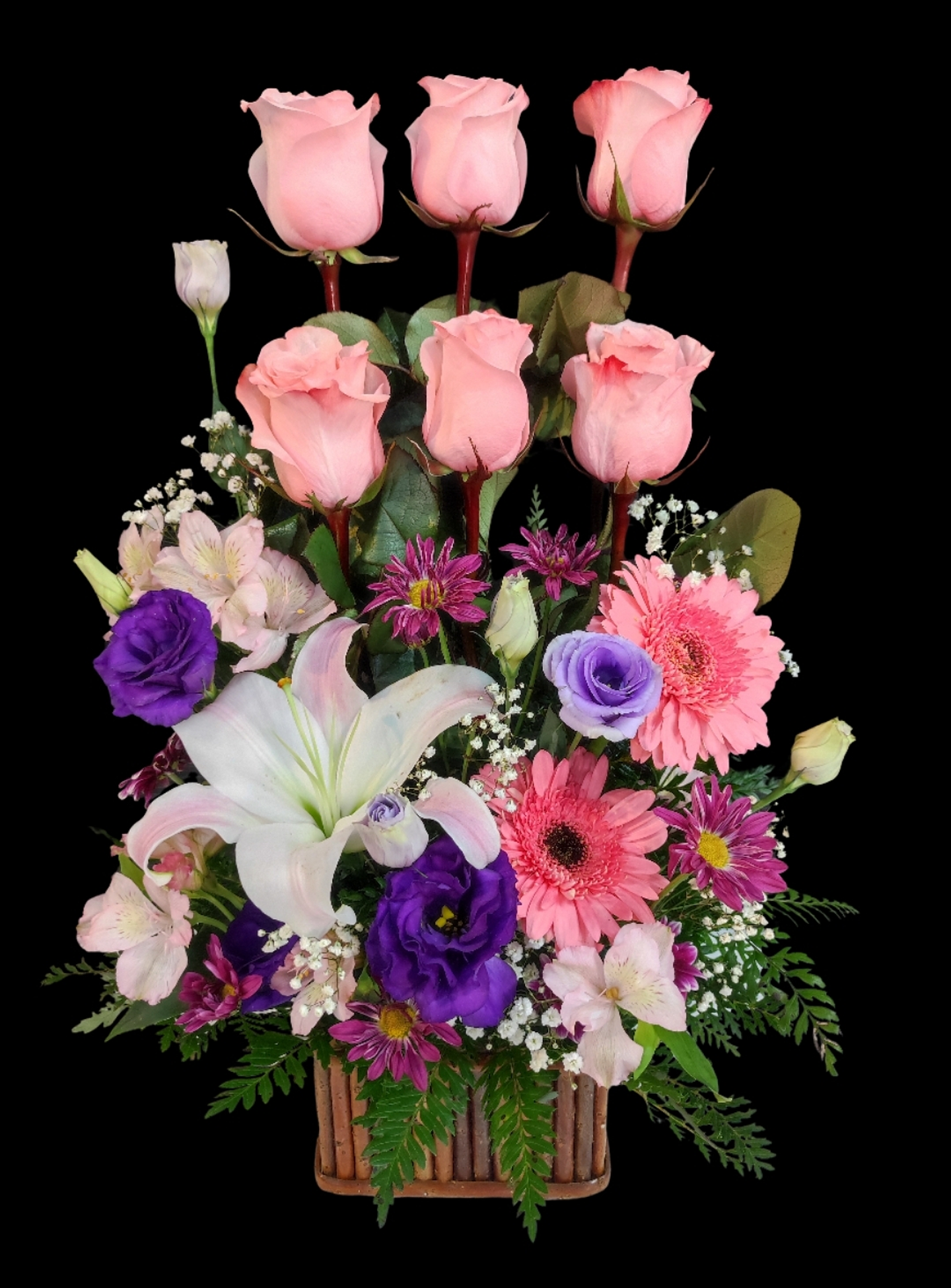 Paralelo en rosas rosadas rústico  1