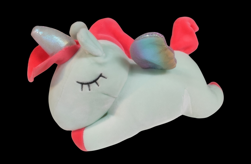 Unicornio de peluche celeste 1