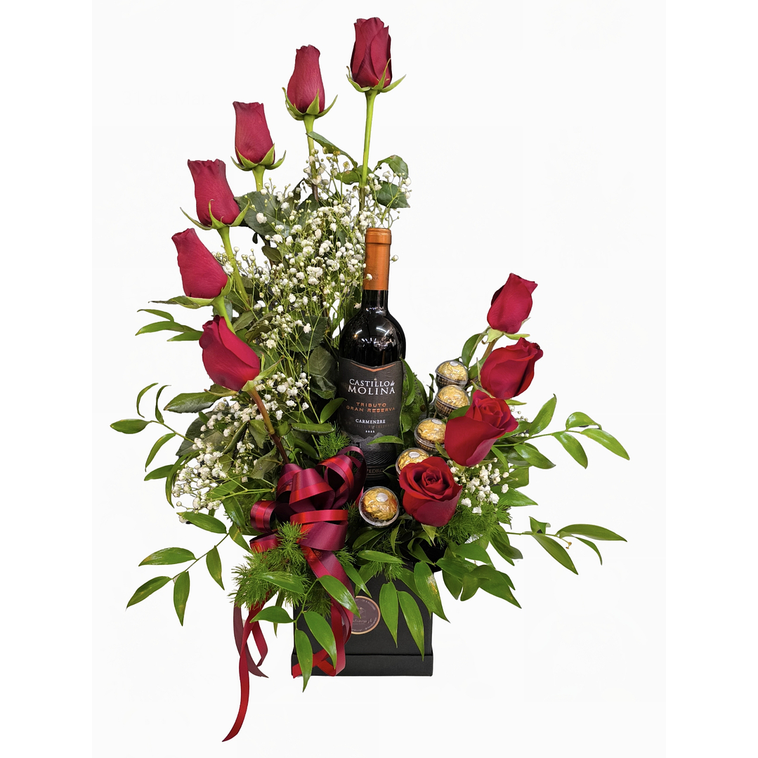 Medialuna de rosas y bombones  1