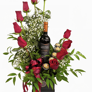 Medialuna de rosas y bombones 