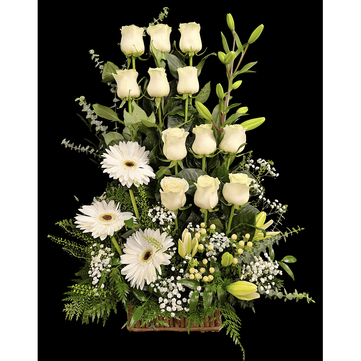 Paralelo de rosas blancas y gerberas  1