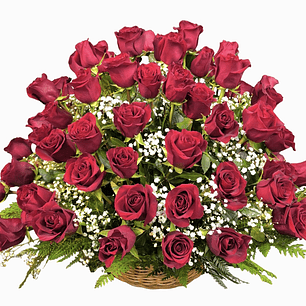 Gran cesta de 100 rosas rojas 