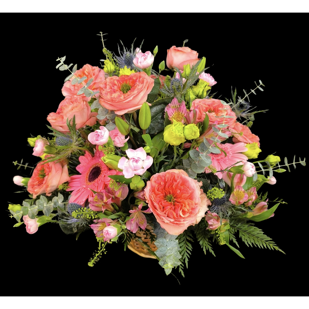 Garden roses basket 1