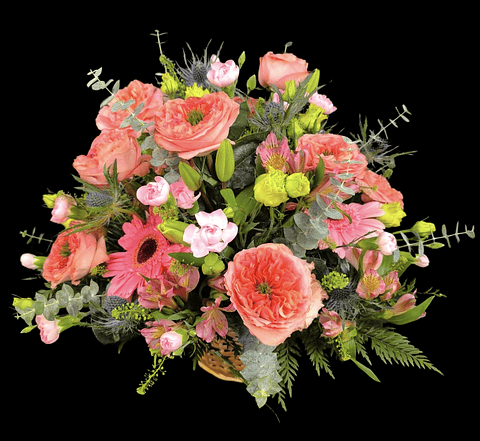 Garden roses basket