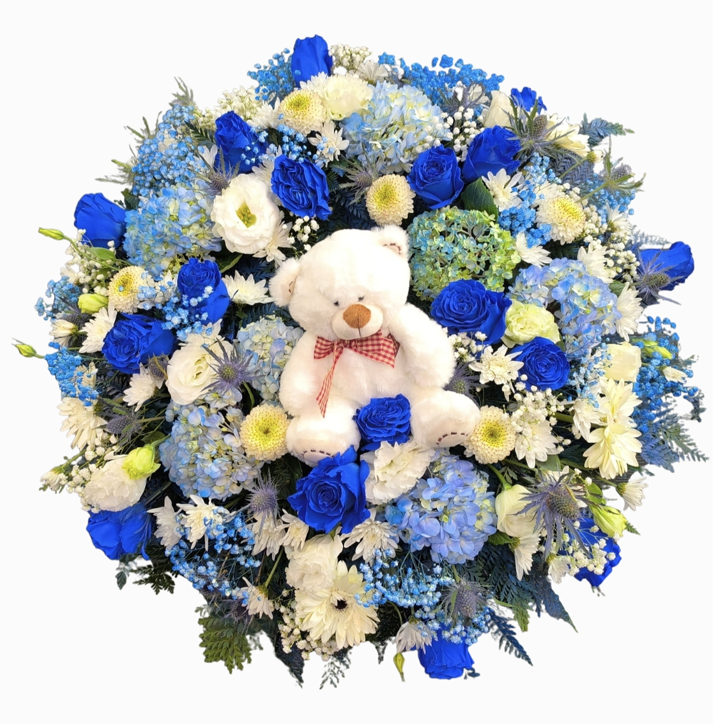 Corona de condolencias con osito de peluche  1