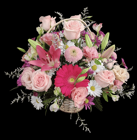 Cesta mixta redonda de condolencias 
