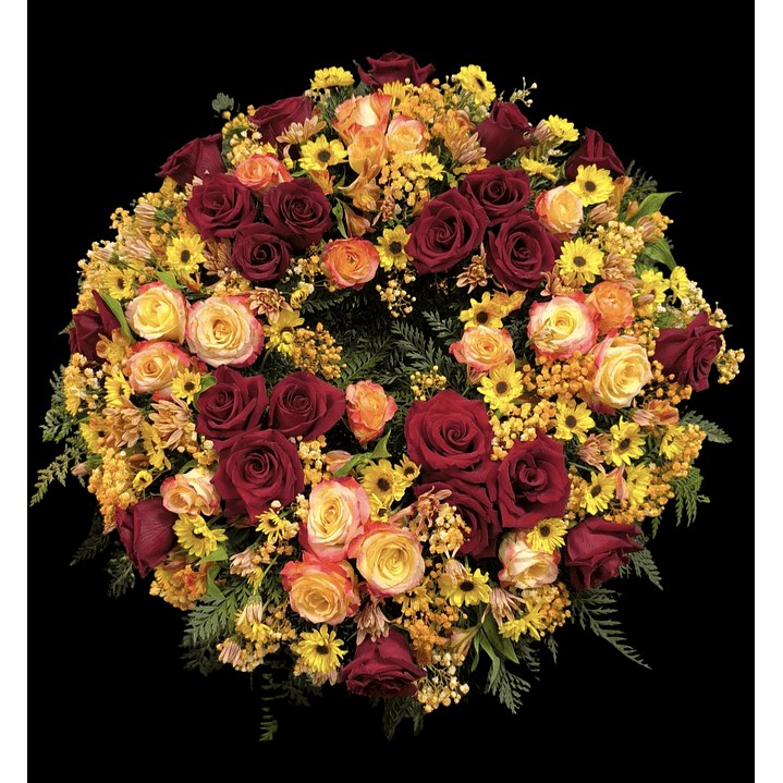 Corona rojo ocaso en atril alto  1