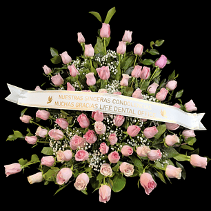 Arrimo de 75 rosas con cinta 