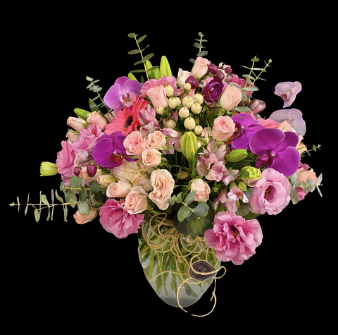 Florero Micaela con orquídeas 