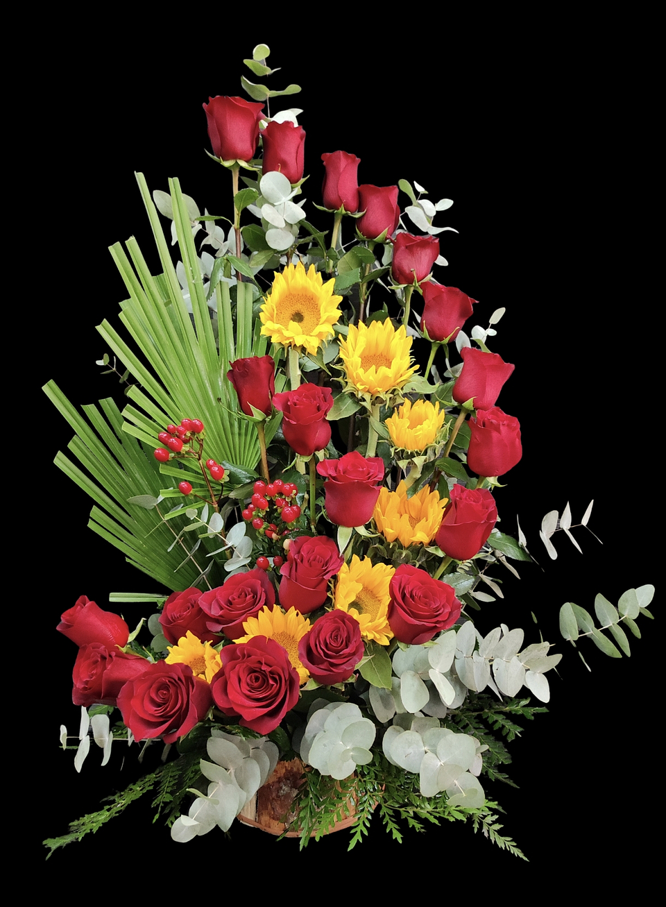 Caracol de rosas girasoles  e hipéricos 1