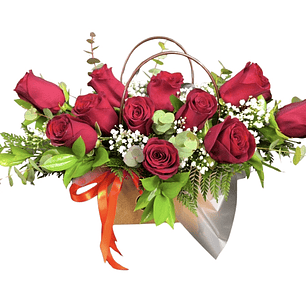 Cartera de rosas rojas de condolencias 