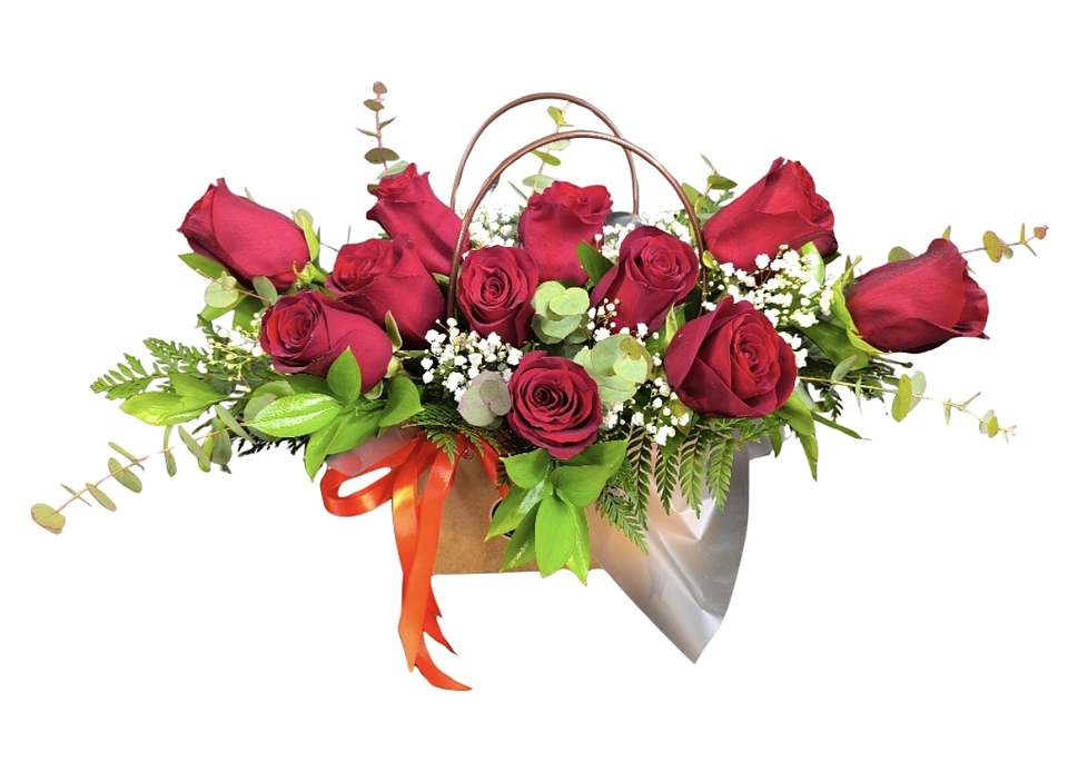 Cartera de rosas rojas de condolencias  1